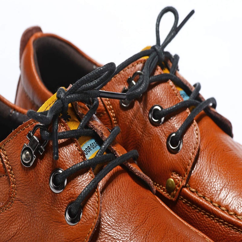 Curtual Waxed Thin Round Dress Shoelaces [2 Pairs] [5 Color][6 Size] for Oxford Dress Shoes Laces (36" inches (91 cm), Black) - Image 2